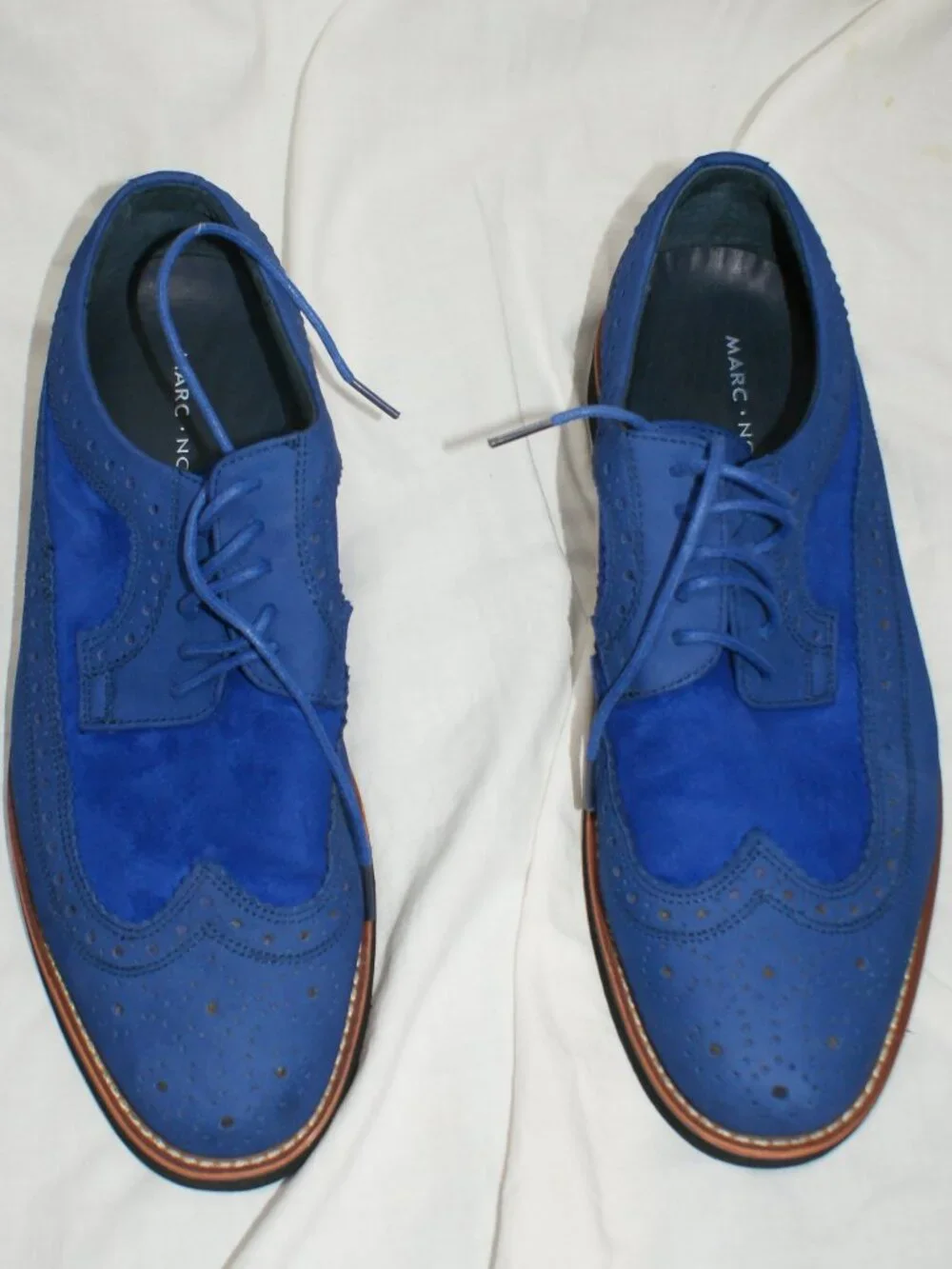 Marc Nolan Cobalt Blue Suede Oxfords - Size 6 men's - EUC